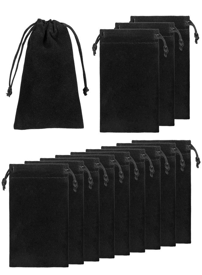 Exircy 10 Pcs Velvet Drawstring Jewelry Pouches, 2.8x3.5 In Black Gift Bags Small Cloth Bags for Wedding, Halloween Candy Bag, Graduation, Christmas Party Favors - Image 1